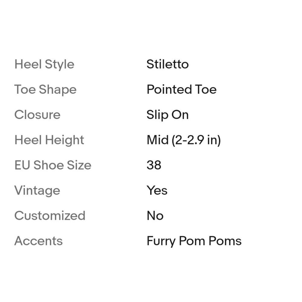 Jet-Set Paris Womens 8 38 Fur Pom Pom Suede Pointed Pumps Shoes Heels - Picture 15 of 16